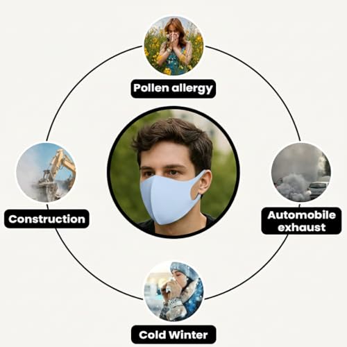 Image of Yugan Anti Pollution Reusable and Washable Face Mask for Adult, Unisex, Soft Breathable Oxford Fabric (Black)