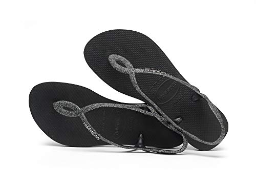 Chinelo Luna Premium, Havaianas, Meninas, Preto/Cinza Dark, 31/32
