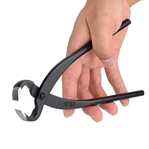 205Mm Bonsai Root Cutter, Hand Forged Bonsai Concave Branch Cutter, Professional Manganese Steel Alloy Concave Bonsai Gardening Tools, Straight Edge Black #TOP4