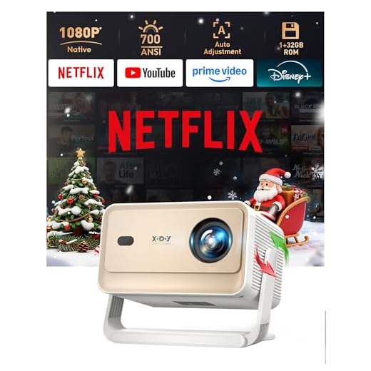 Smart Beamer N6 Pro: Netflix-fähig & Autofokus mit 4K-Unterstützung und 1080P Full HD, WiFi 6, automatische Trapezkorrektur. Kompakter Projektor für Heimkino, Outdoor und Android/iPhone