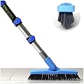 EVERSPROUT 1.5-to-3.5 Foot Grout Brush Scrubber Pro w/ Long Handle Pole | Stiff V-Shape Bristles Built for Corners & Tough Grime | Swivel Design Cleans Shower Tile, Kitchen, Bathroom, Outdoor Concrete