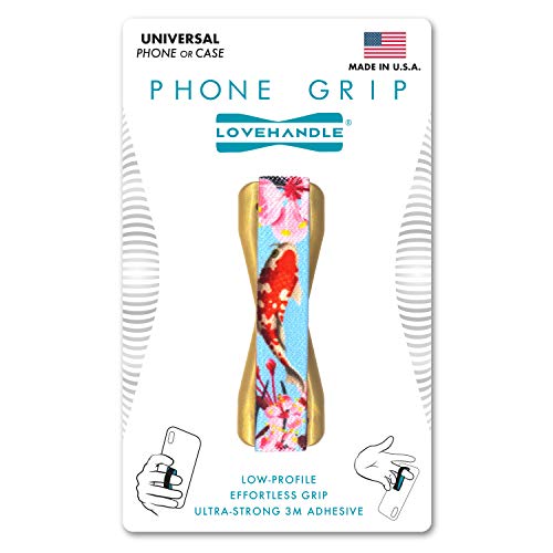 Lovehandle Universal Grip For Smartphone And Mini Tablet, Koi Design Elastic Strap With Gold Base #TOP25