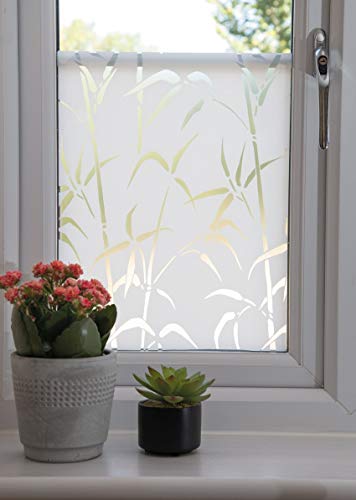 D-C-Fix 338-0023 Privacy Glass Reusable Static Cling Window Film, Bamboo, 17" X 59" Roll #TOP4