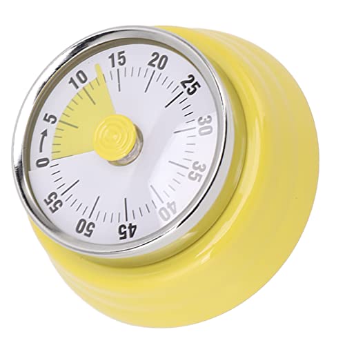 Timer Doméstico, Timer de Aço Inoxidável, Adsorção de Magnetita, Fácil de Usar para a Escola (Amarel