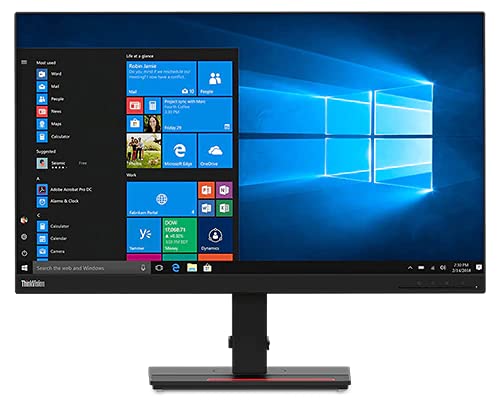 Lenovo ThinkVision T27q-20 27″ Near Edgeless Monitor QHD Monitor, IPS Panel, 16:9 Aspect Ratio, 60Hz, 4ms, 1000:1 Contrast, HDMI DP Inputs, Eye Comfort (Raven Black) 61EDGAR2WW