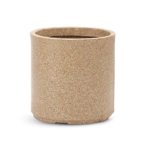 Image of GTB Cylinder German Polymer Pots for Plants Highly Durable Polymers Lightweight Indoor Outdoor Plant Pots, Flower Pot Gamla Tree Planter Container Planters(Plant not Included) (Sandstone, 12 inch)