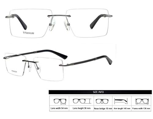 Image of Circleperson Rimless Pure Titanium Eyeglasses frames Square Light Weight
