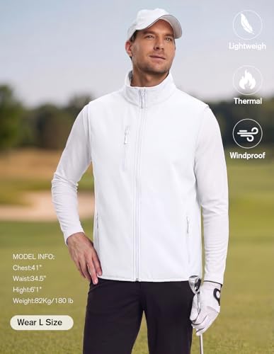 Image of fit space Men's Lightweight Vest Softshell Sleeveless Windproof Jacket with Zipper Pcoket Cycling Travel Hiking Running Golf