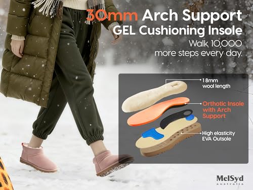 Image of 100% Sheepskin Mini Boots with Arch Support Options: Warm to -22F