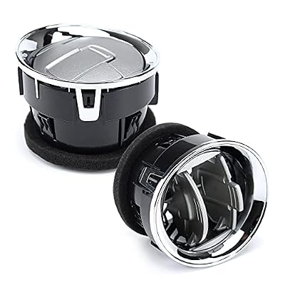 2PCS AC Heater Air Vent Front Interior Dashboard Louvre Chrome Compatible with Ford F150 2009-2014 Replace 9L3Z19893CA 9L3Z-19893-CA