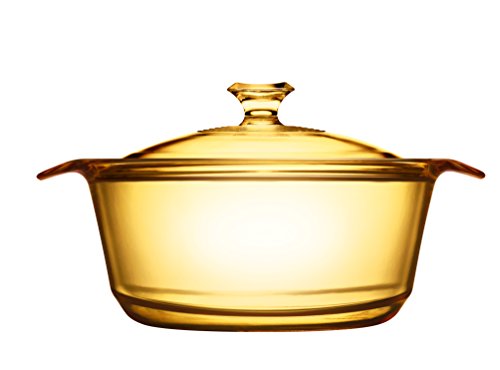 VISIONS Pyroceram Flair Faitout avec Couvercle en Verre Marron 1,6 l