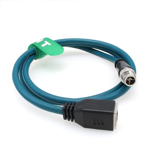 Câble M12 X-Code vers RJ45 HangTon 15m blindé pour transmission GigE stable