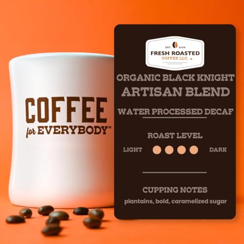 Image of Fresh Roasted Coffee, Organic Black Knight Water-Processed Decaf Drip Ground Coffee, Dark Roast, USDA Organic, Kosher, 2 lb (32 oz)