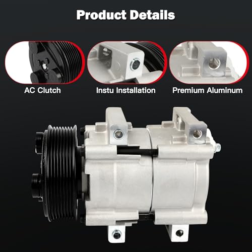 Image of AC Compressor w /Clutch for Ford E-350 Econoline Club Wagon 7.3L 1998-2000
