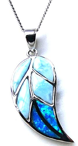 Preisvergleich Produktbild Anhänger"Engelsflügel" aus Larimar und Perlmutt