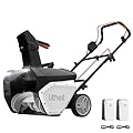 Litheli 2x20V Cordless Snow Blower, 20'' Brushless Electric Snow Thrower with Wheels, 180° Adjustable Chute, LED Lights, 2x4.0Ah Battery Included, Heavy Duty for Driveway Patio