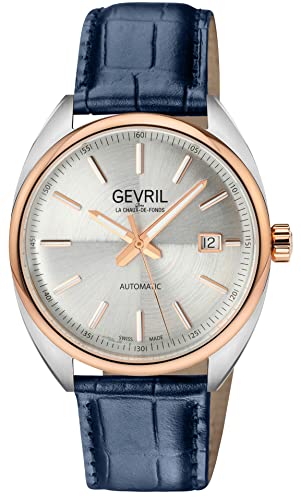 Gevril Men's Five Points Swiss Automatic Watch, Genuine Italian Leather Strap2
