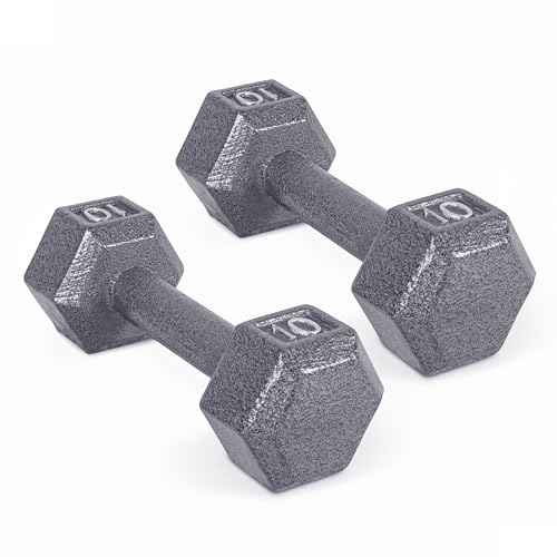 Haltères hexagonaux en fonte poids 4,5 kg kit musculation et fitness