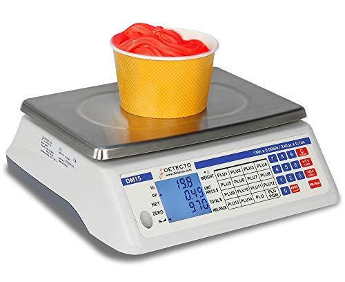 Detecto DM15 Price Computing Scale, Electronic, 13.4" W x 13.4" D, 240 oz. Capacity image 2
