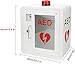 AED Defibrillator Storage Cabinet, Wall-Mounted Steel Cardiac Defibrillation Alarm Box with Key and System, First Aid Case, Fits Most Models