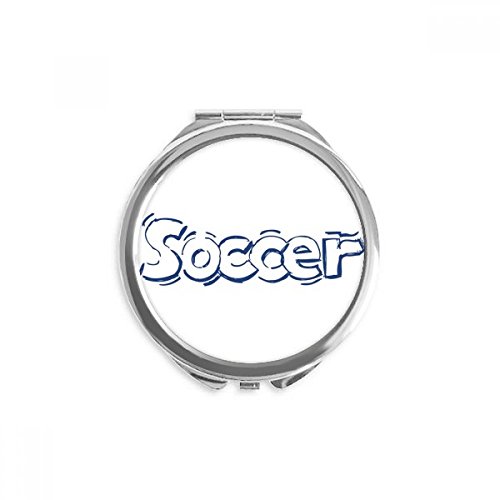 Miroir de poche football bleu cadeau idéal pour passionnée de sport