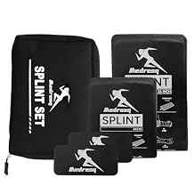 First Aid 4pc Splint Kit Lightweight, Reusable Arm & Leg Fracture Support for Trauma Emergencies, Essential First Aid Gear for Home, Car & Outdoor Use Black