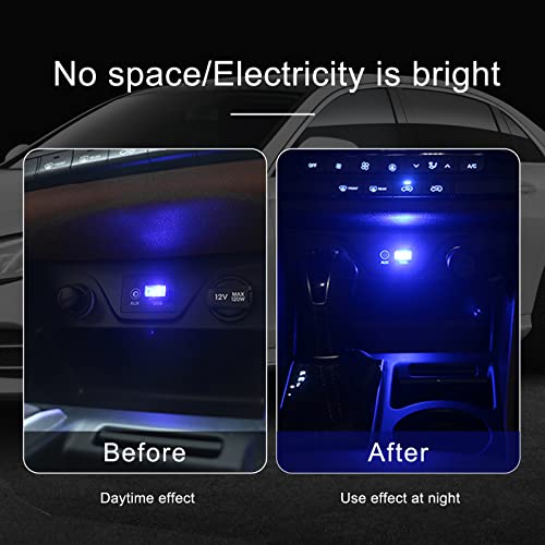 Miytsya 4 PCS USB-LED Car Interior Atmosphere Lamp, Night Led Decoration Mini USB Light, Ambient Lighting Kit, Charging for Interior Led Lights (Blue)