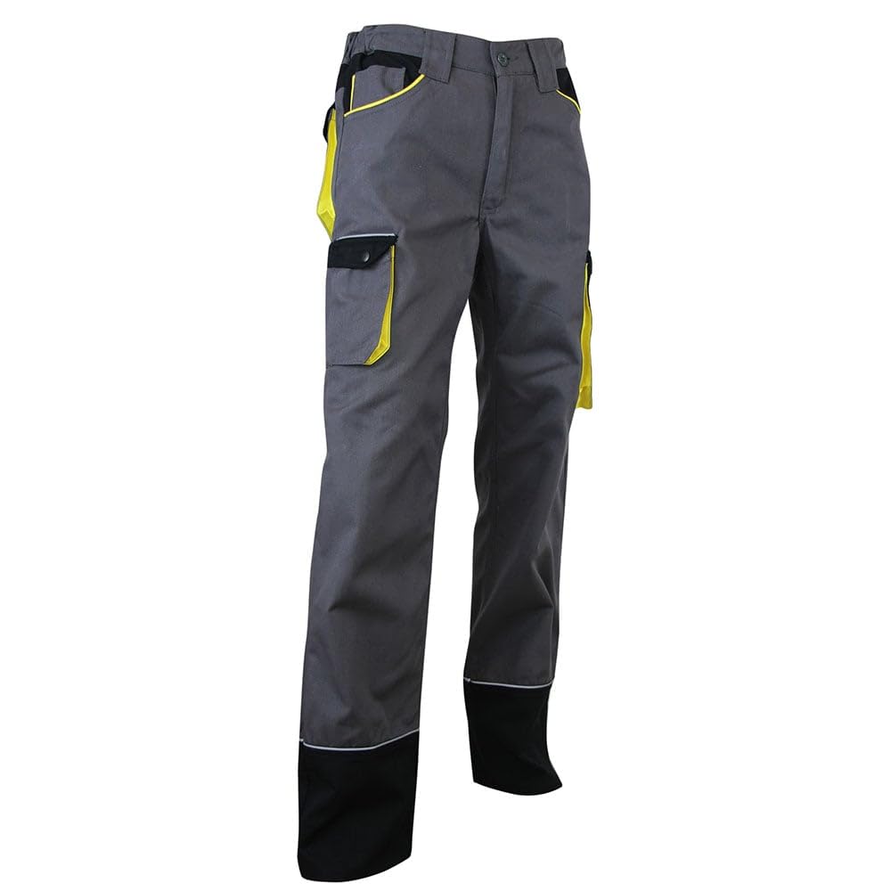 LMA 1258 SECHOIR Pantalon, Gris/​Noir/​Jaune, Taille 44