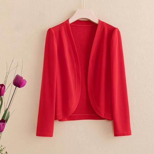 Maidsgop Women's Cropped Cardigan Long Sleeve V Neck Sweaters Open Front Knit Crochet Fashion Solid Bolero Shrugs
Maidsg