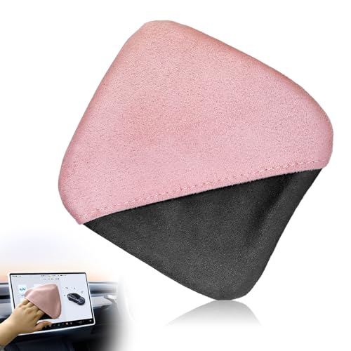 LTDCVTR Car Screen Cleaner Car Accessories Car Screen Wipes Microfiber Auto Screen Cleaning Pad Touch Screen Cleaner for Car Fit for Car Dashboard LCD Display Interior Car Accessories(Pink gray)