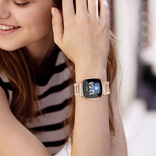 Correa metálica compatible Fitbit Sense Versa 3 acero miniatura 7