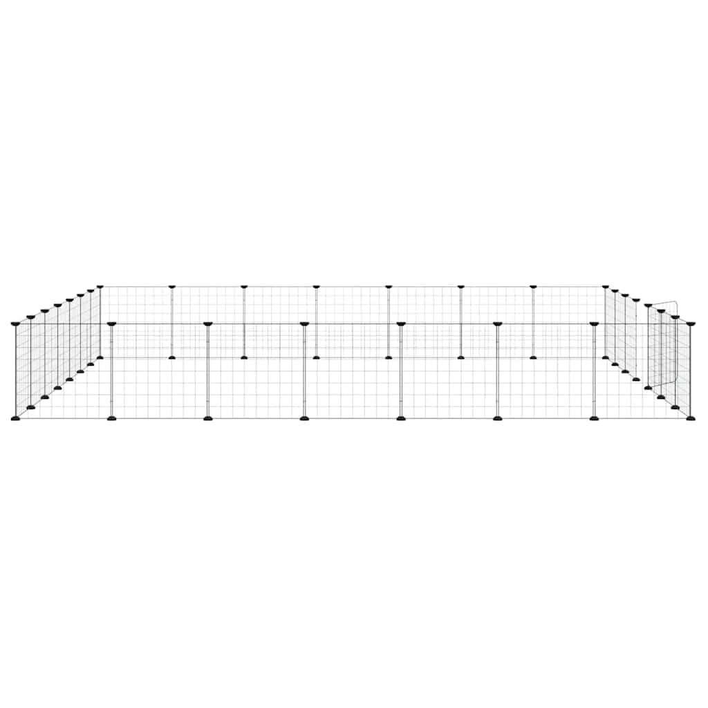 28-TLG Haustierkäfig aus pulverbeschichtetem Stahl 35x35 cm mit Tür, schwarz, geräumig für Kaninchenstall Meerschweinchenkäfig Nagerkäfig, Outdoor Indoor Gehege platzsparend