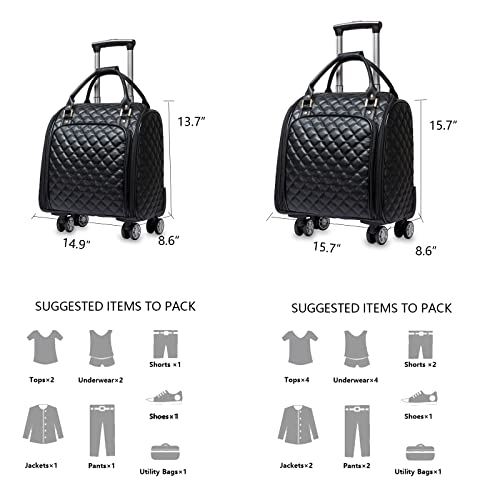 feilario Leather Softside Underseat Carry On Luggage, Expandable Spinner by feilario - Used condition - Image 3