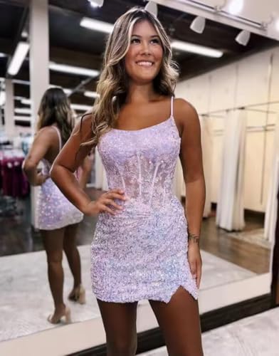 Junior's Lace Applique Short Homecoming Dress Tight Spaghetti Strap Sequin Short Prom Dresses for Teens Emerald Green 42