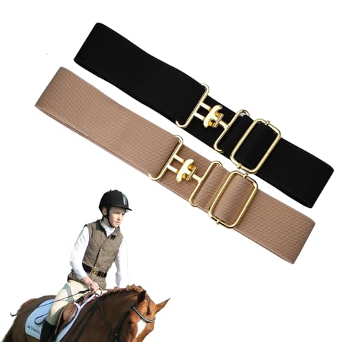2 Pcs Elastic Equestrian Belt, 1.5 In Stretchable Waist Belt Surc...