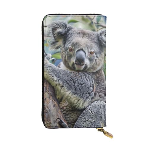 Koala Printed Long Wallet for Women Men Cute PU Leather Wallet with Coin Purse and Credit Card Holder