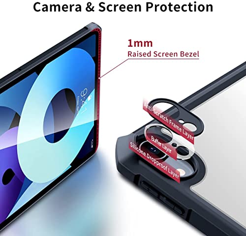 Image of RIGGEAR Xundd Back Cover Case for iPad 10.2 inch 9th, 8th, 7th Gen (2021,2020,2019 Models) with Stand, Slim Clear PC, Shock Absorption Soft TPU Edge Bumper