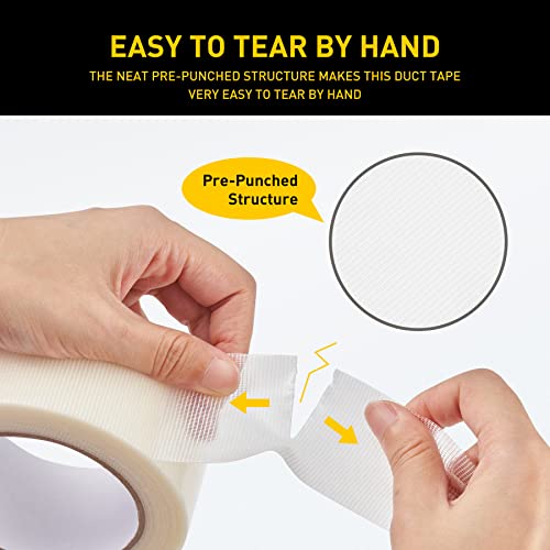 Lichamp 6 Rolls Heavy Duty Duct Tapes, Waterproof No Residue Clear Duct Tape For Packaging Taping Sealing Repairing Tying, Thick & Wide Tape For Diy Or Commercial Use, 2 Inches X 25 Yards, A206Tp #TOP5