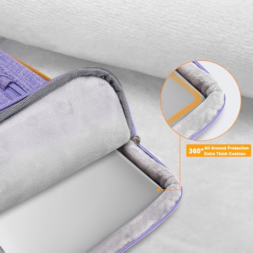 Image of MOSISO 360 Protective Laptop Case 16 inch, 15-15.6 inch Laptop Sleeve Compatible with MacBook Pro 16, HP, Acer, Dell, Lenovo, ASUS, Side Open Carrying Case with 4 Zipper Pockets&Handle, Purple