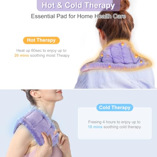 SuzziPad Microwave Heating Pad for Discomfort Reducing, 7x16 Microwavable Heated Pads, Muscle Ache, Soothing Fatigue for Neck and Shoulder, Bean Bag Moist Heat Pack, Warm Compress, 1.74lb, Purple - Thumbnail 6