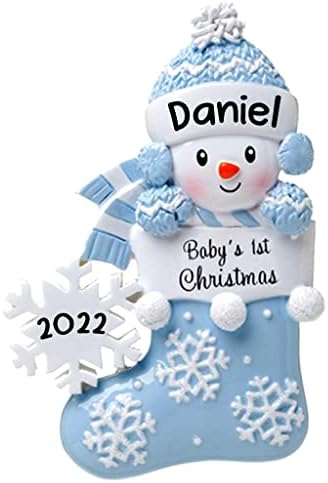 2022 Baby 1st Christmas Personalized Ornament, Baby Boy Blue Ornament, Babys First Christmas Ornament(Blue)