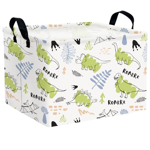 Image of Foldable Dino Toy Basket for Boys & Kids Rectangular (A)