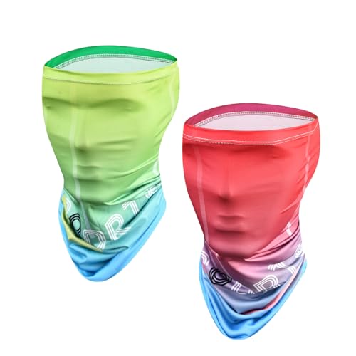 FOSDICK 2 Piezas Multifunción Bandana, Braga Cuello Protección UV, Pañuelos Cabeza Elástica Resistente Al Viento, Braga Cuello Moto para Hacer Yoga, Senderismo, Ciclismo, Correr Aire Libre