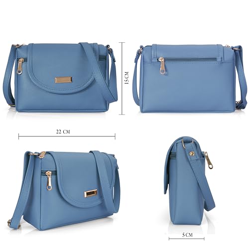 Image of J I ACCESSORIES Women's Stylish Crossbody Sling Bag - Elegant PU Leather Small Shoulder Purse with Adjustable Strap - Casual & Travel Handbag
