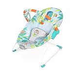 Bright Starts Baby Bouncer Soothing Vibrations Infant Seat - Removable Toy Bar, Nonslip Feet, 0-6 Months Up to 20 lbs (Rainforest Vibes)