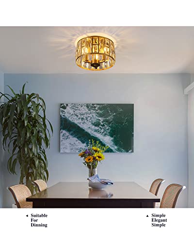 Coyilap Gold Flush Mount Ceiling Light Fixtures, 12" Crystal Ceiling Lights Modern Lighting Fixtures For Bedroom Living Room Hallway, Xdd005-3-G #TOP7