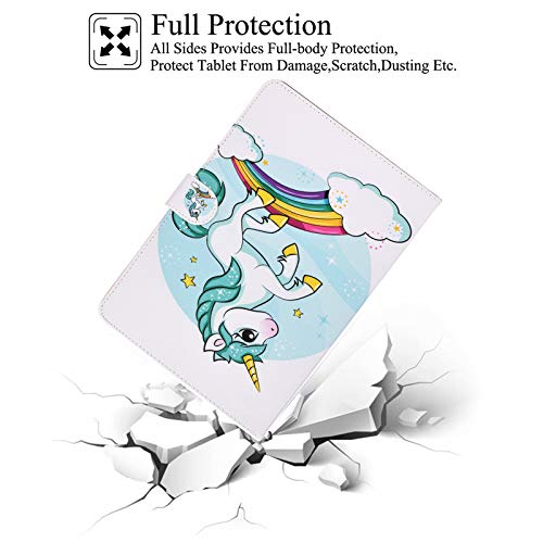 Universal Case For 7.0 Inch Tablet, Artyond Multi-Angle Viewing Stand With Card Slots Case For 6.8 Inch Kindle Paperwhite 2021/Kindle Fire 7 2015-2022/Fire Hdx7 And More 7 Inch Tablet, White Unicorn #TOP6
