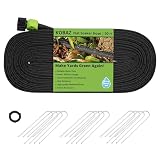 Garden Soaker Hose 50 FT, Flat Soaker Sprinkler Hose for Gardening, Drip System for Vegetable Garden Beds, Save 80% Water