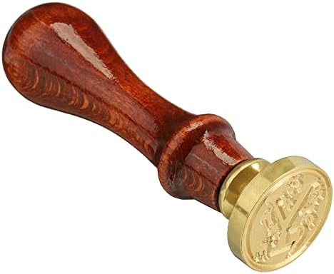 PATIKIL Letter Wax Seal Stamp, Alphabet a Wooden Handle Removable Brass Head Classic Sealing Stamp for Envelope Invitation Card