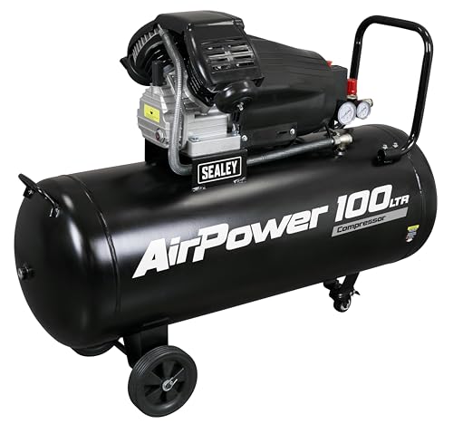 Sealey V-Twin Direct Drive Air Compressor, 100L, 3hp, 13.7cfm, 116psi, 2.2kW - SAC10030VA